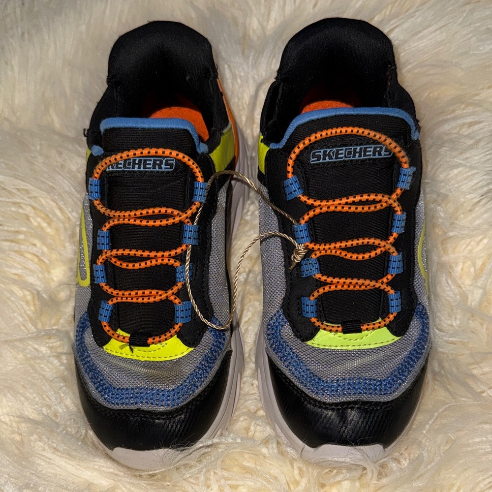 Skechers Kids' Black, Blue, and Yellow Sneakers